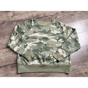 EUC Womens Old Navy camo pullover sweatshirt green‎ comfy size M